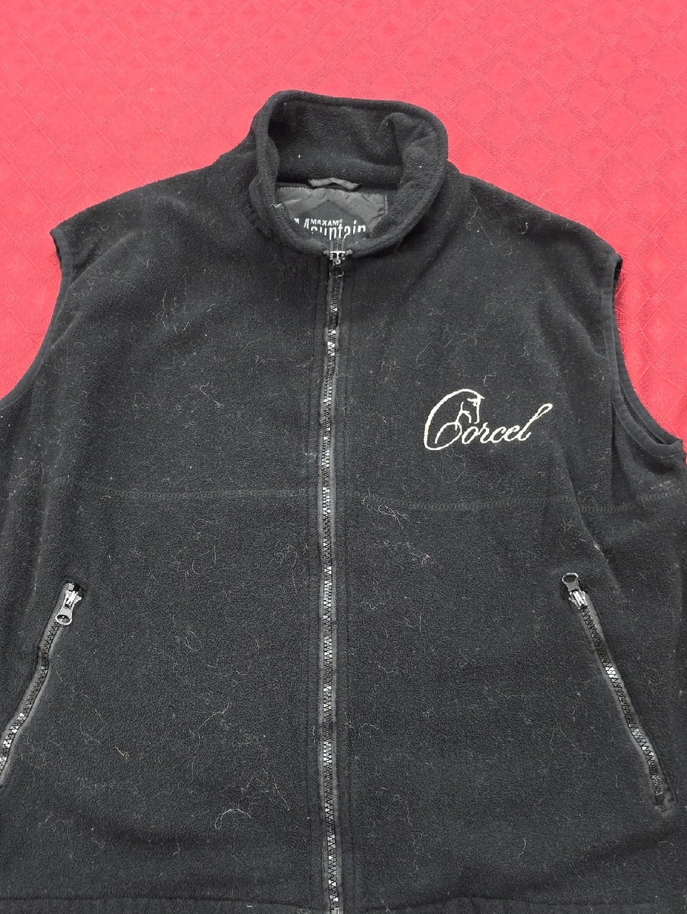 Corcel Men's Black Fleece Vest - Zip Front